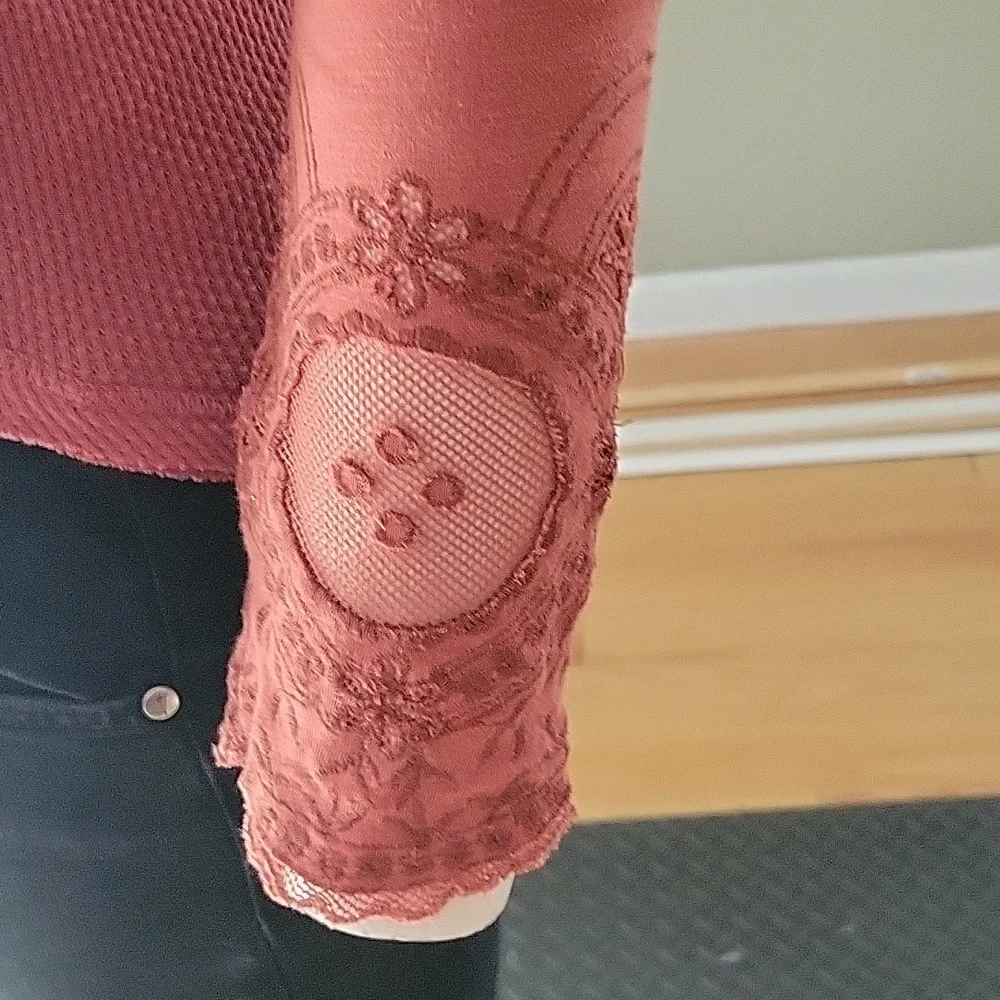 Free People Rare Lovely Lady Thermal Top
